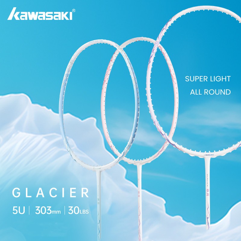 Kawasaki Glacier Badminton Racket 5U 30LBS Light