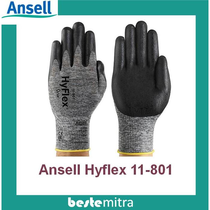 Sarung Tangan Safety Mechanical Ansell HyFlex 11-801 / Sarung Tangan Listrik Hyflex