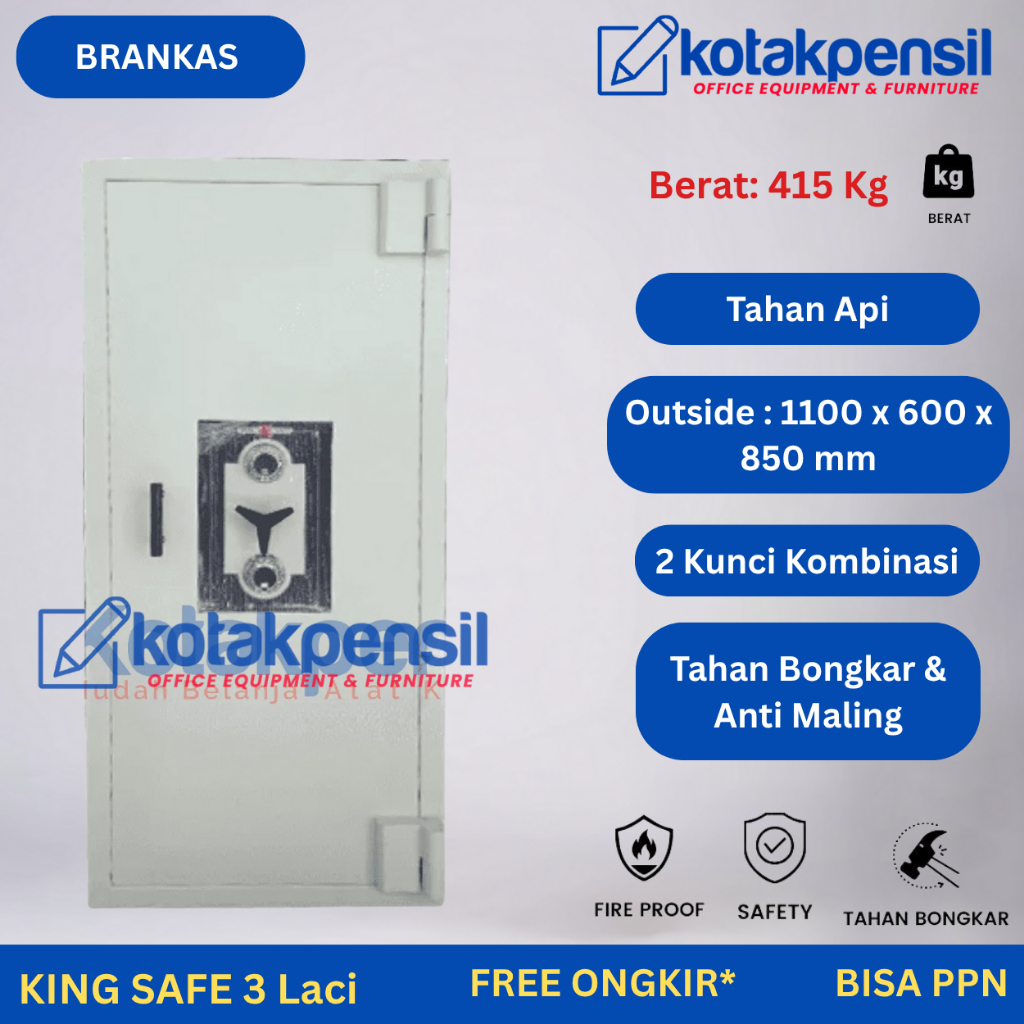 Brankas KINGSAFE 3 Laci Tahan Api | Filing Cabinet | Brankas Filling Cabinet | Brankas Kantor | Bran