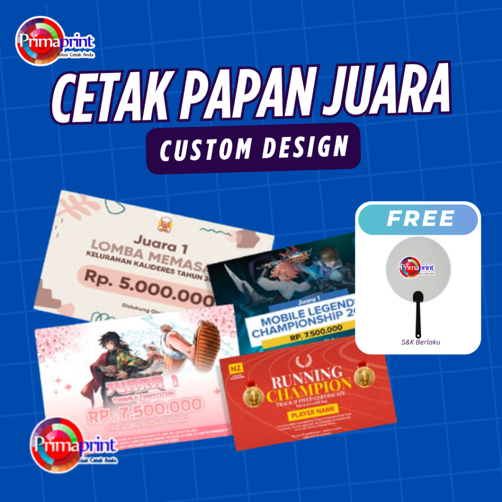 Cetak Papan Hadiah Simbolis Custom Foam Board A3 & A4 | Printing Penghargaan Juara Lomba Kompetisi