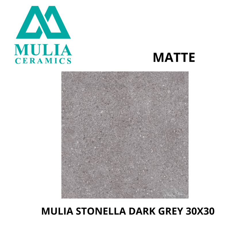 KERAMIK LANTAI KAMAR MANDI MULIA STONELLA DARK GREY 30X30 DAN STONELLA LIGHT GREY 30X30