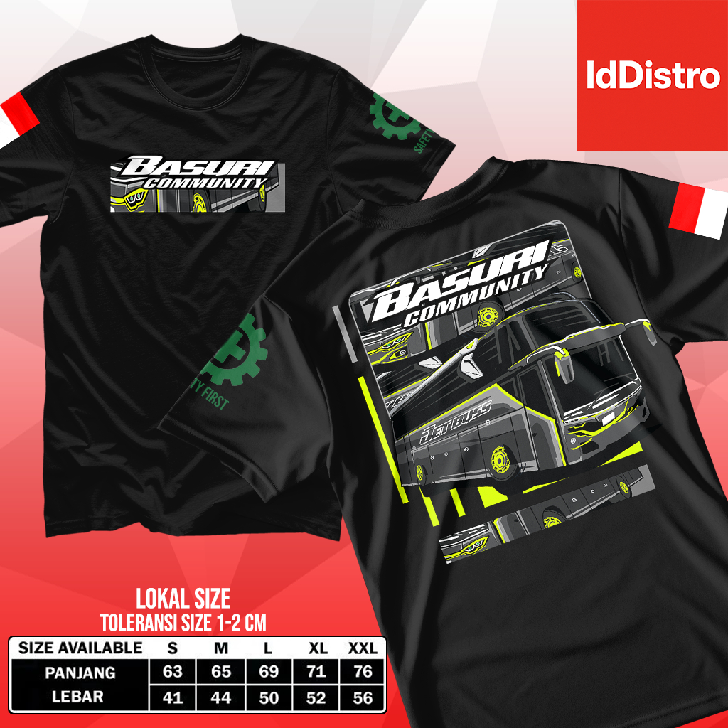 IdDistro Kaos Distro Motif Super JetBus Bahan Semi Cotton Printing HD Unisex