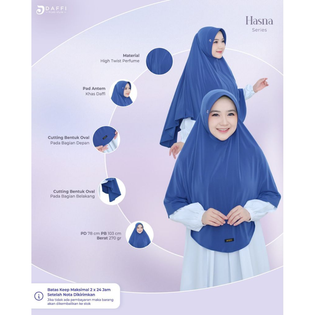 Hijab Daffi Hasna Series Batch 5 hijab instan jumbo jilbab jumbo instan ORI Daffi