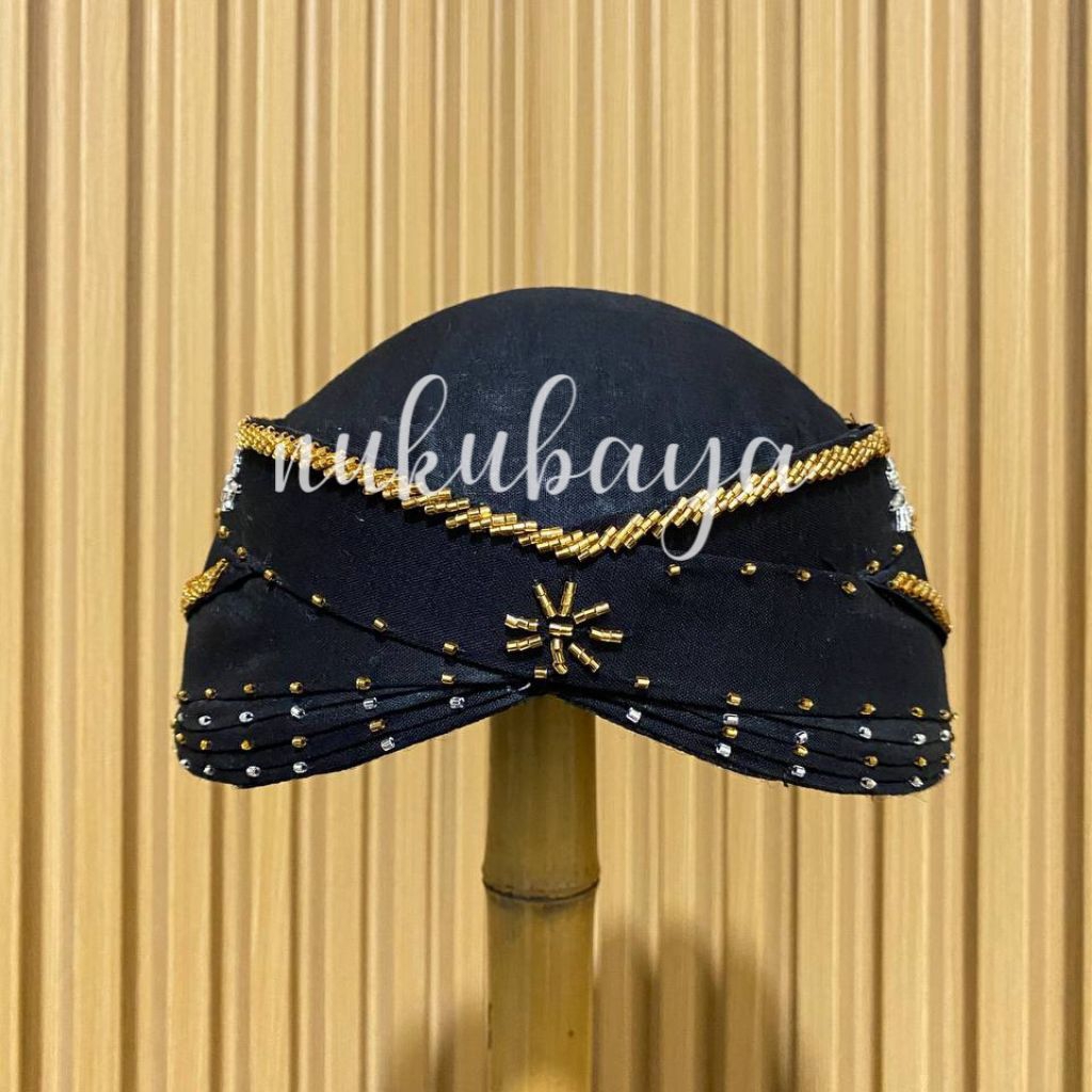 Blangkon Solo Payet/Blangkon Pengantin (Hitam)