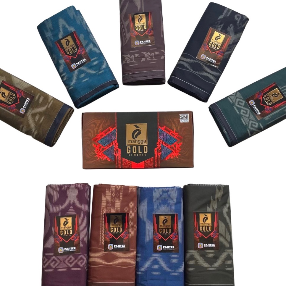 Grosir 10 Pcs Sarung Mangga Gold Kembang Dewasa By Pajitex
