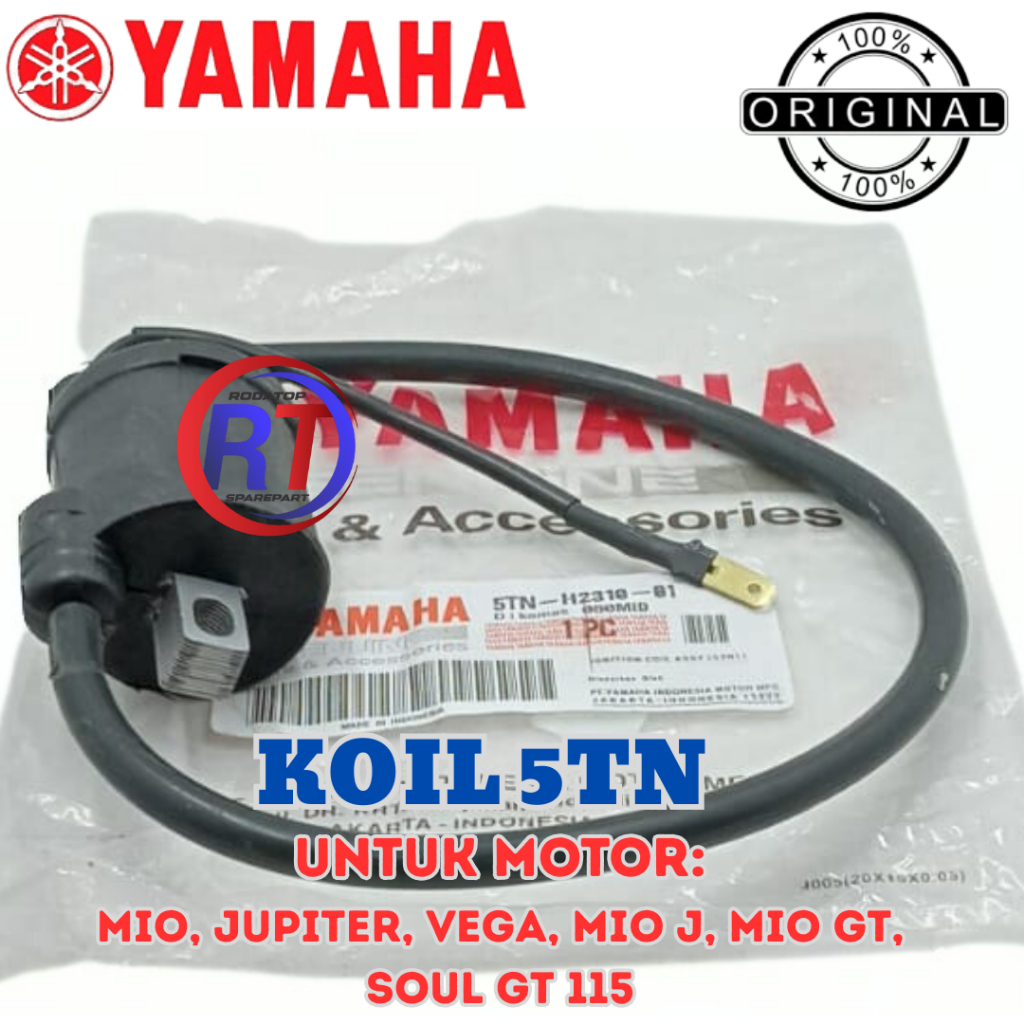 KOIL/COIL YAMAHA KODE 5TN UNTUK MOTOR MIO JUPITER VEGA MIO J MIO GT SOUL GT 115 DLL... 100% ORIGINAL
