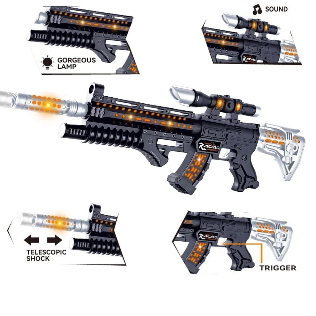1211 Mainan Pistol / Mainan Pistol Berbunyi Dan Berdorong / Mainan Pistol Berbunyi dan Bercahaya Ana