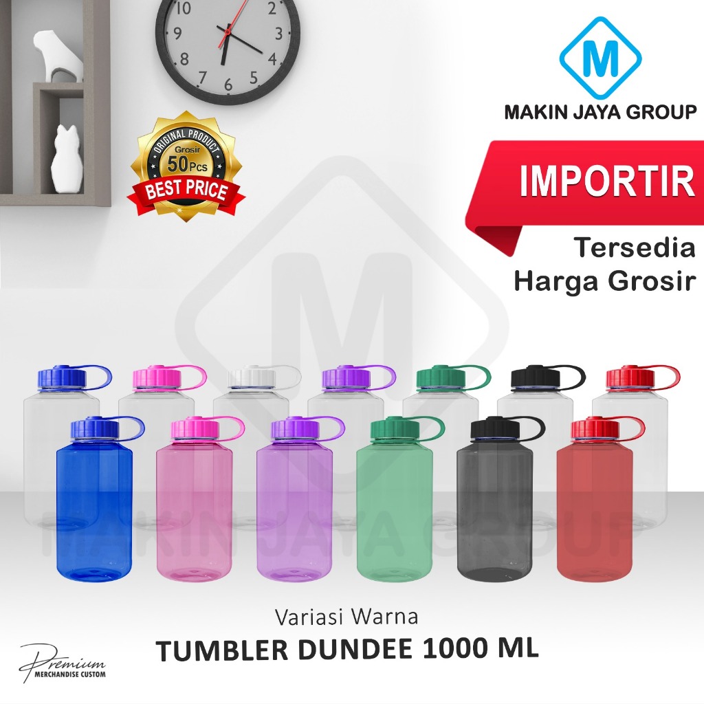Tumbler Botol Minum BP Dundee Bening Starbuck 1000ml /1 Liter Air minum Plastik