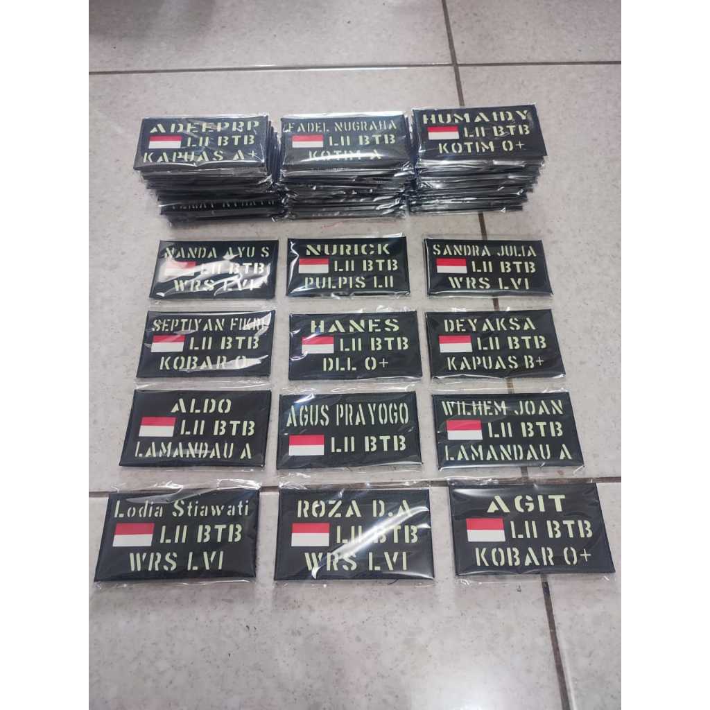 patch laser id custom custom/laser patch custom velcro glow in the dark/menyala dalam gelap