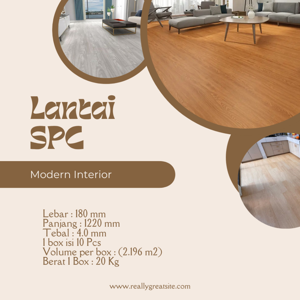 (KHUSUS BANDUNG) Lantai SPC 4MM / Modern Vinyl Flooring / Lantai Kayu Simple Aesthetic