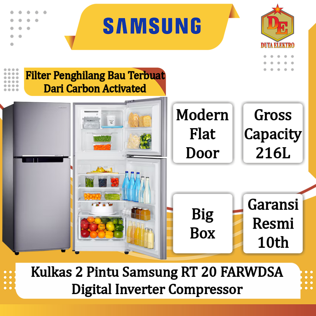 Kulkas 2 Pintu Samsung RT 20 FARWDSA Digital Inverter Compressor
