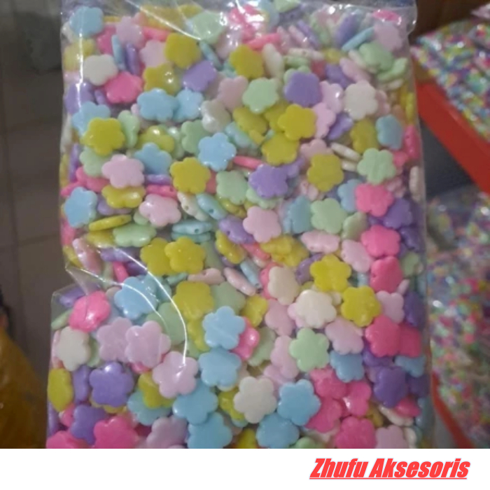 1 Pon 1/2 Pon Manik Manik Mote Bunga Pastel