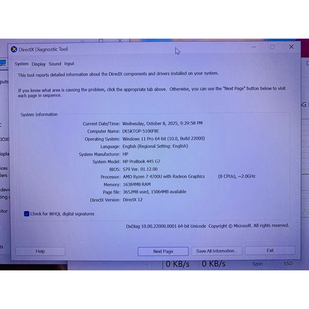 HP PROBOOK 445 G7 AMD RYZEN 7 RAM 16 SSD 256