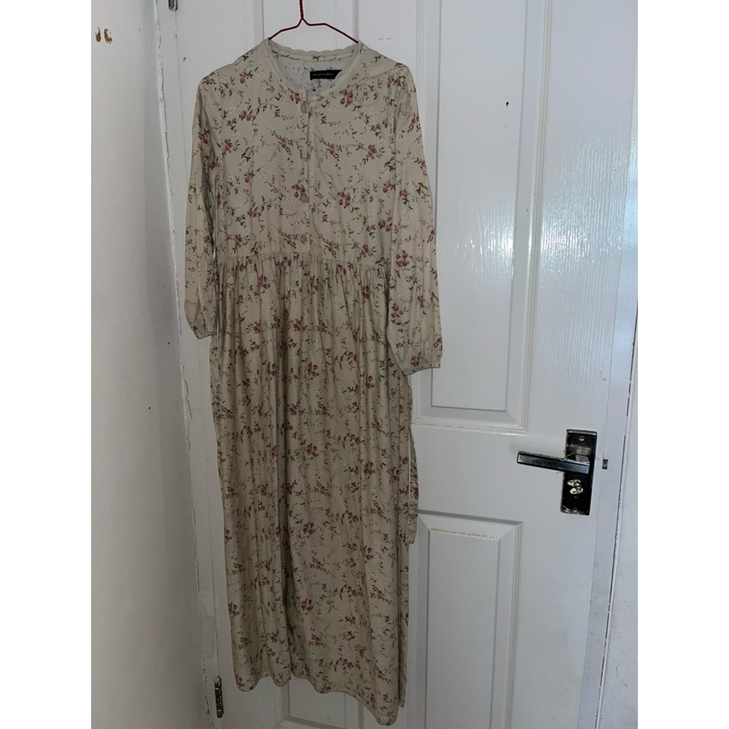 [preloved] gamis iwearmysha wanita muslimah katun motif bunga