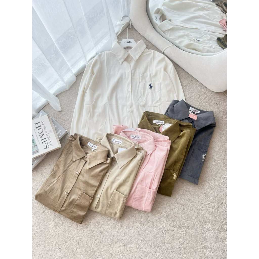 Kemeja polo bahan corduroy