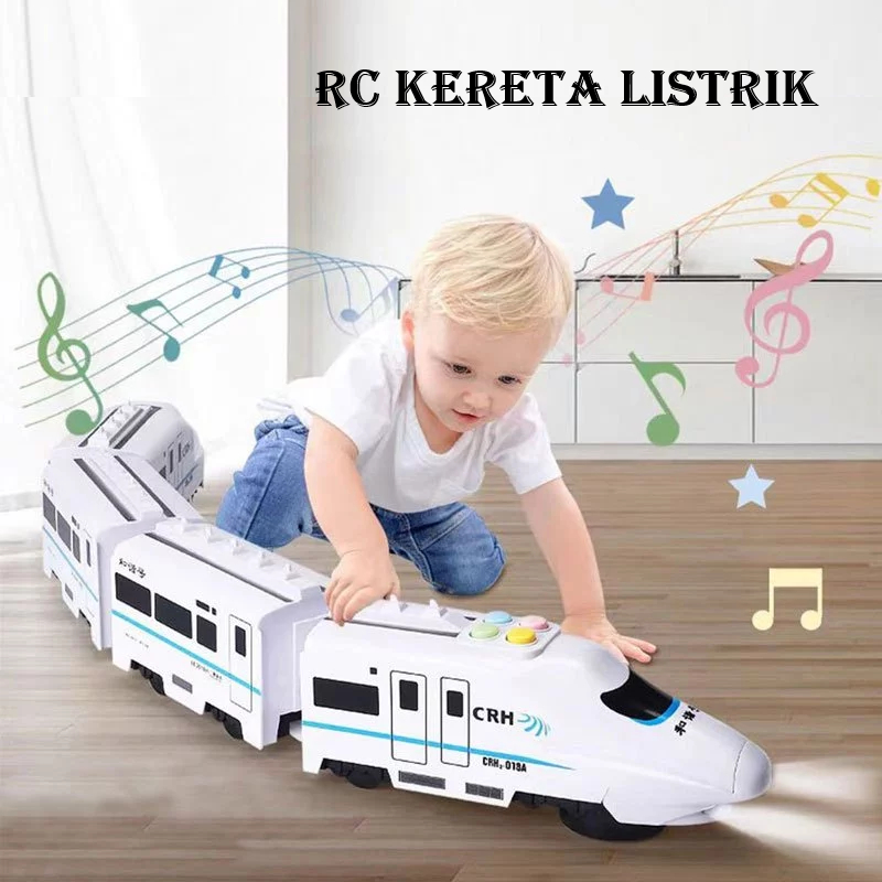 Mainan RC Kereta Cepat Remote Control Mainan Kereta Api dengan Lampu Suara RC Train Anak Mobil Anak