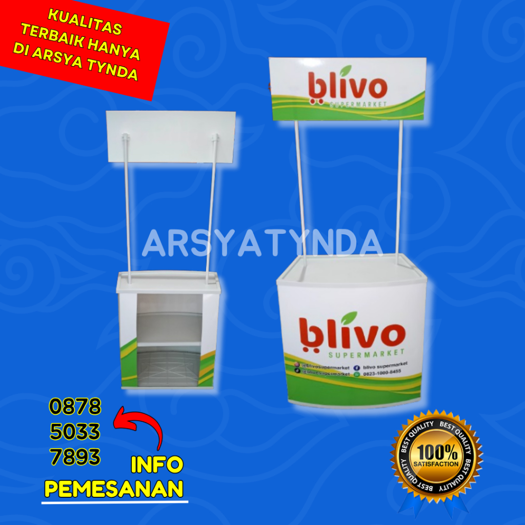 EVENT DESK BAHAN PREMIUM SUPER MURAH MERIAH | BOOTH PORTABLE MEJA PROMOSI STAND DISPLAY KNOCK DOWN