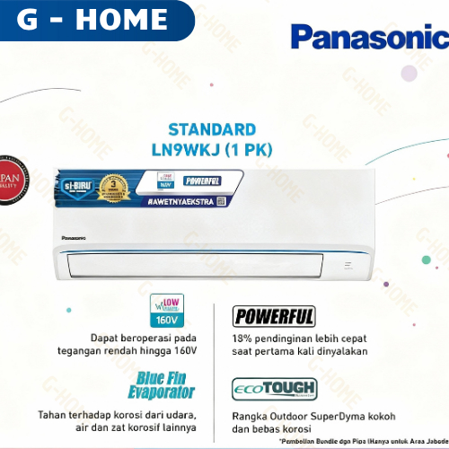 AC Panasonic 1 PK CS/CU-LN9WKJ Standard Low Voltage Si-Biru R32