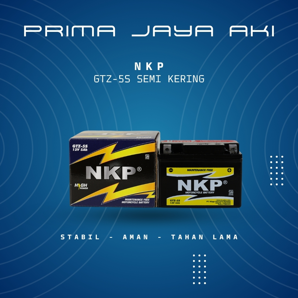 Aki Motor Kharisma Kirana ( Bkn Grande ) Aki Semi Kering Merk : NKP GTZ-5S MF