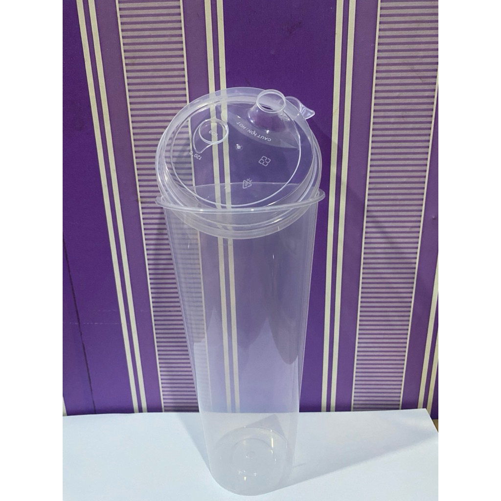 Cup PP Injection 700ml / 22oz + tutup sambung clear