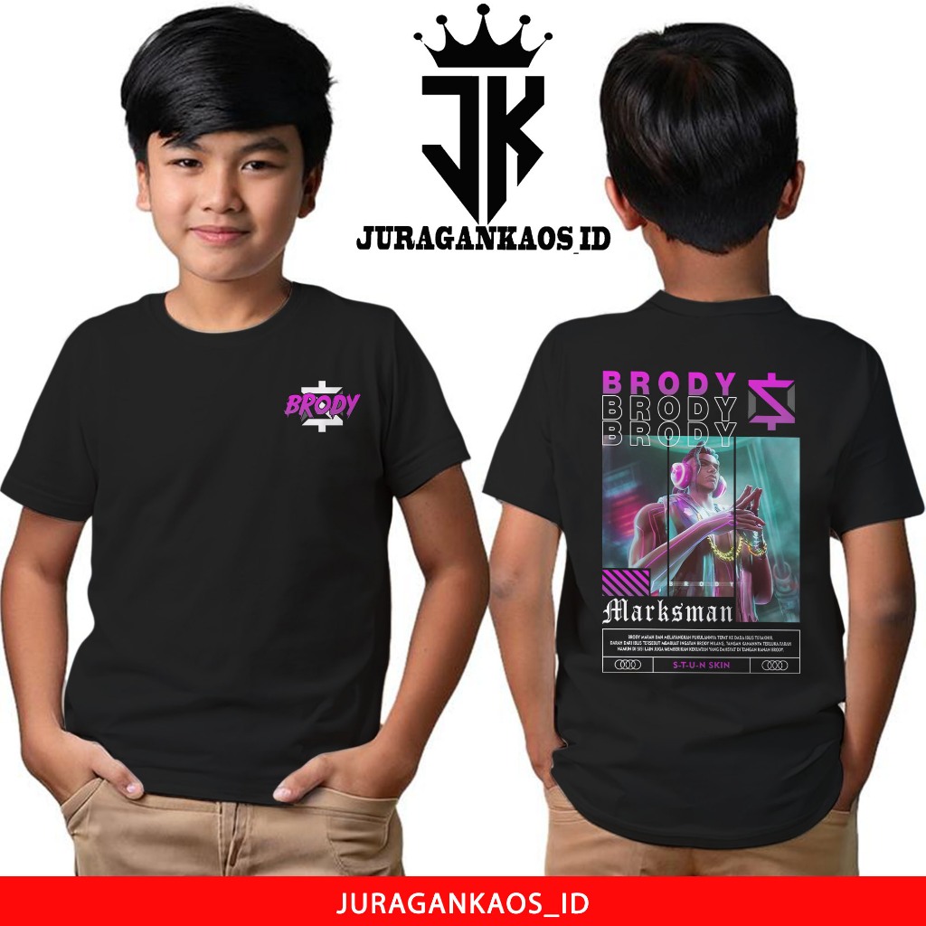 JuraganKaos Anak Motif Mobile Legend Brody Stun - Kaos Anak Usia 1 Tahun Sampai 12 Tahun - Kaos Truk