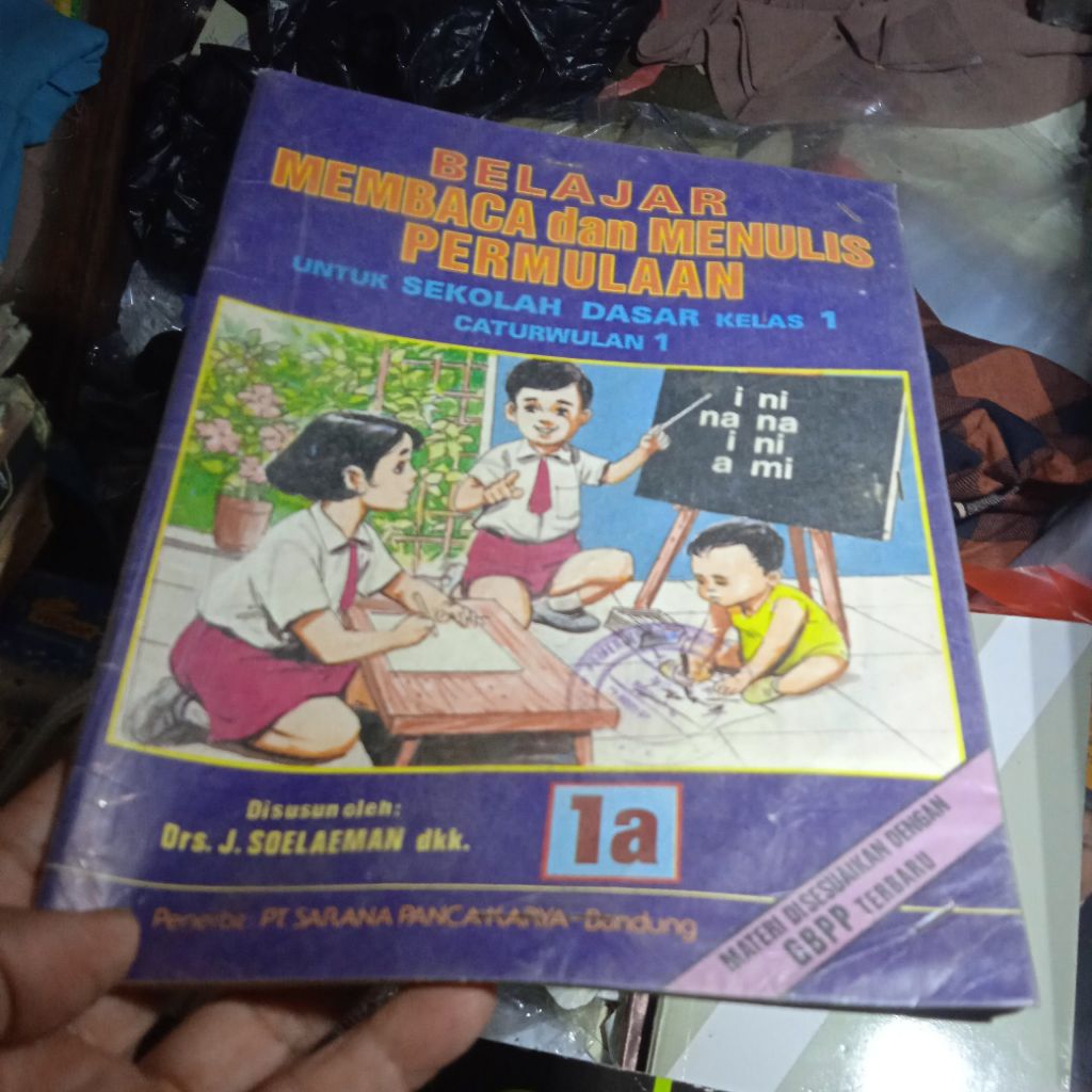 buku Belajar membaca dan menulis permulaan 1a untuk SD kelas 1 caturwulan 1, buku original jadul