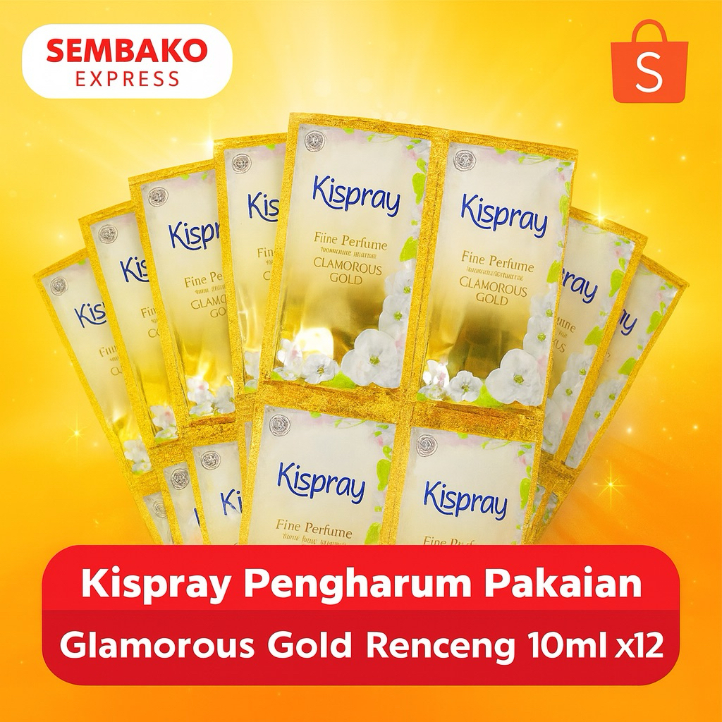 Kispray Pengharum Pakaian Glamorous Gold Renceng 10ml x 12