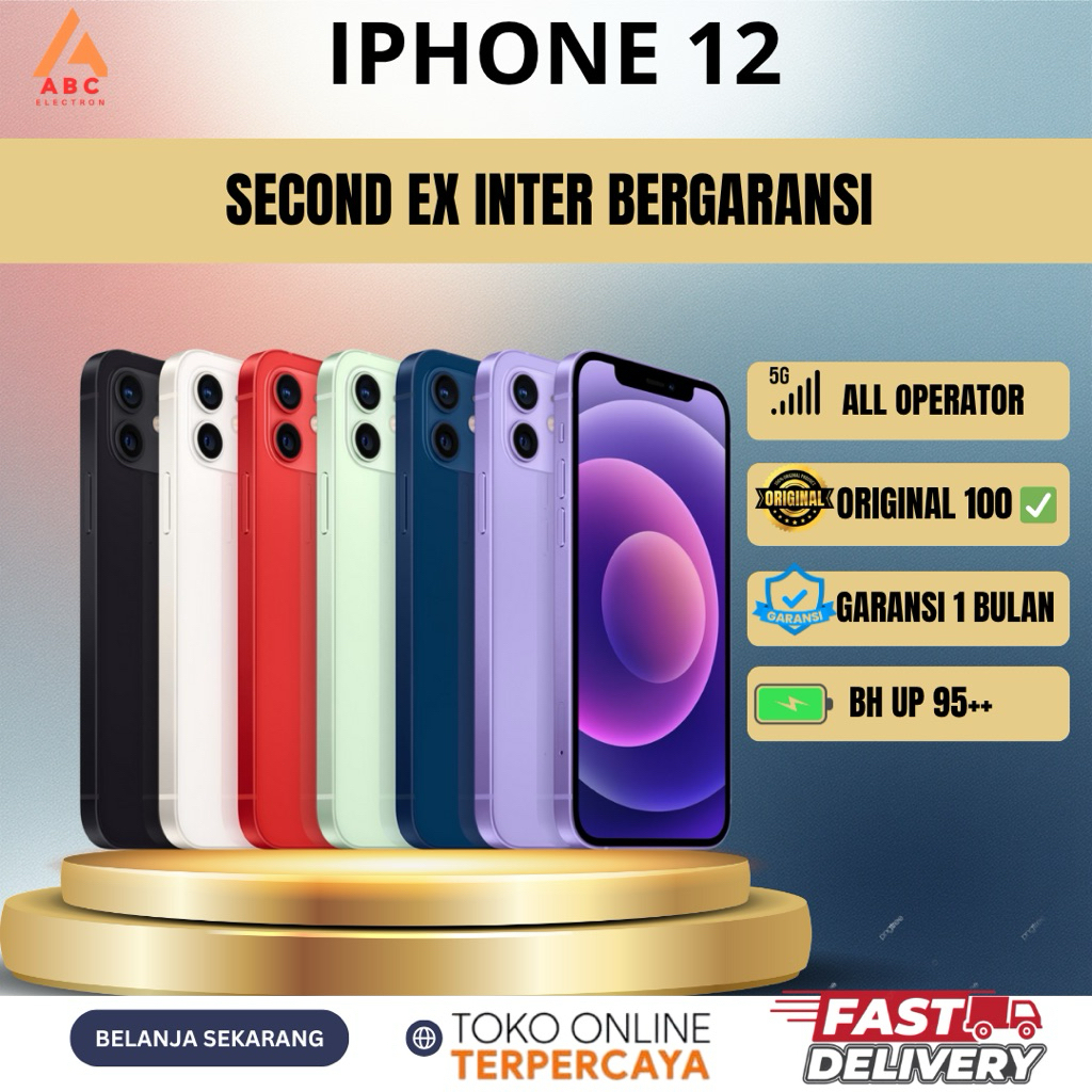 Iphone 12 64GB 128GB 256GB SECOND ORIGINAL FULLSET