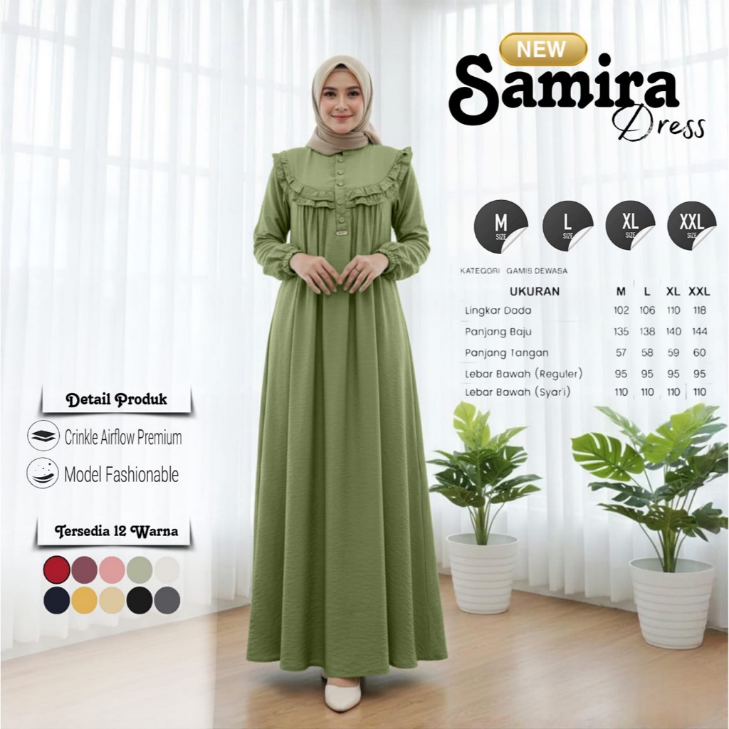 Gamis Crinkle Jumbo / Baju Muslim Wanita / Gamis Wanita Crinkle Rempel Dada Busui