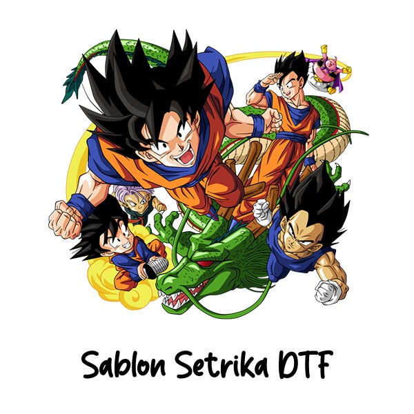 Sablon Setrika DTF Dragon Ball Z Untuk Baju Kaos v.2