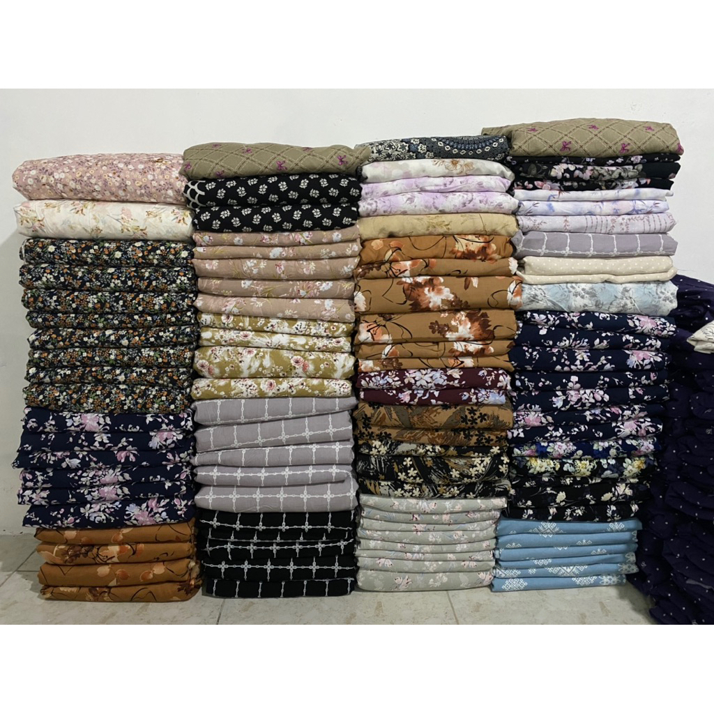 kain kiloan rayon motif premium , viscose ,twill motif random