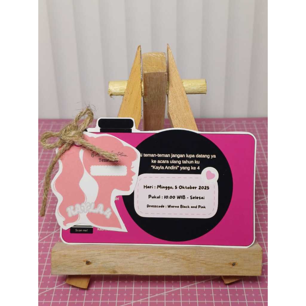 UNDANGAN ULANG TAHUN ANAK TEMA BARBIE CAMERA/BIRTHDAY INVITATION/