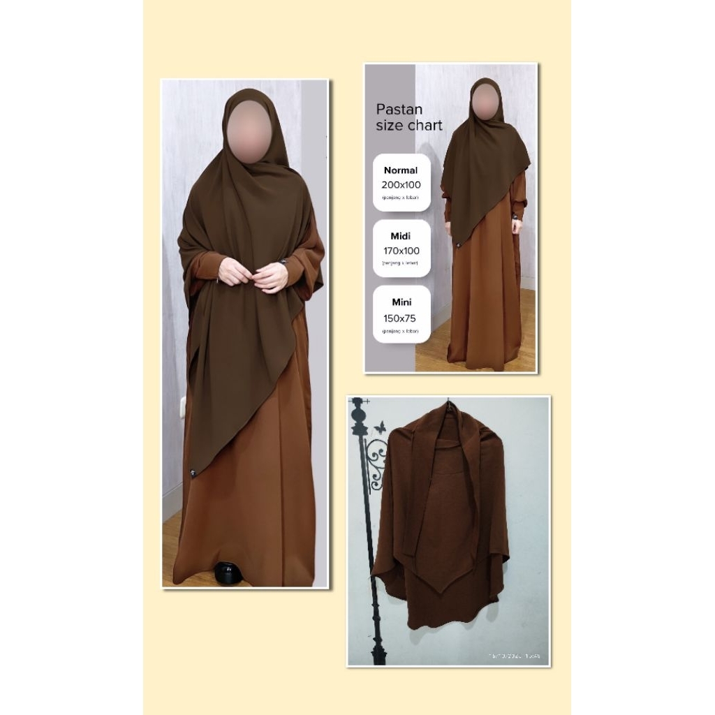 NWT bukan preloved pastan pasmina instan zidni Caramel (FREE FK Aljenna caramel)