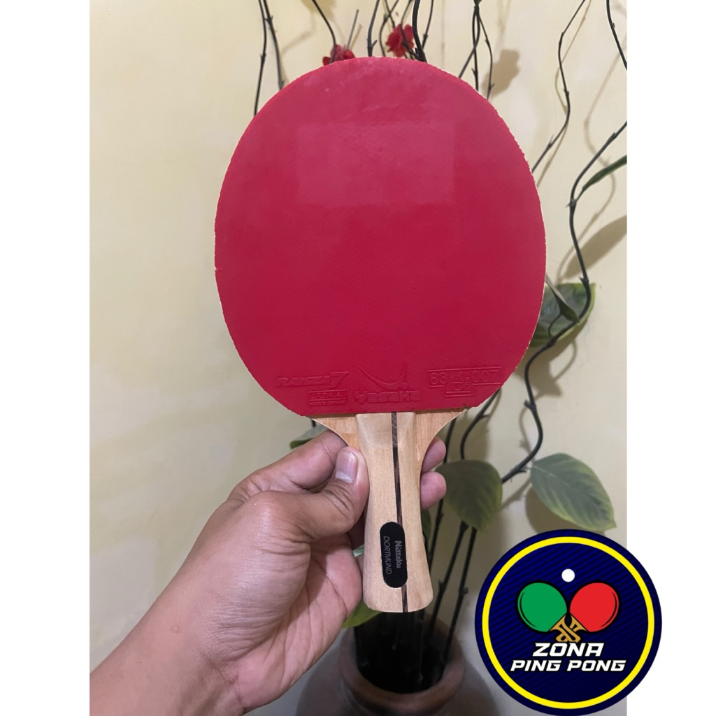 Bet Sepaket Nittaku Dortmound Karet Yasaka Rakza 7 Dan Dawei 388C-2 Bintik Medium Redam Secon Bekas