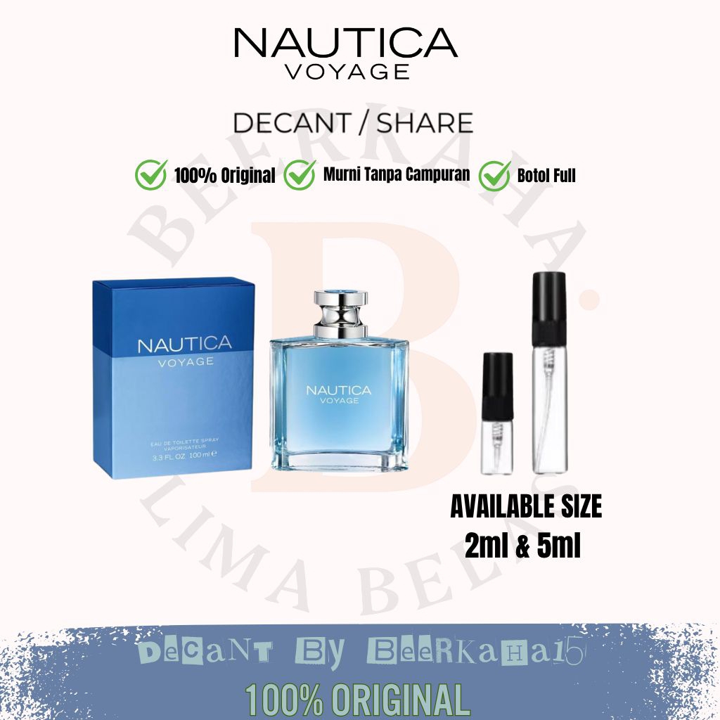 Decant Parfum Fresh Mewah Nautica Voyage 2ml dan 5ml Travel Size Botol Kaca Spray