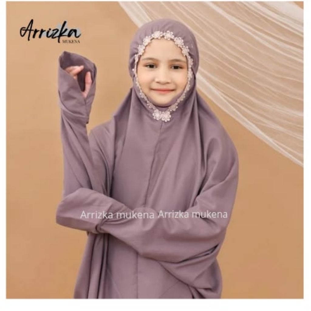 Arrizka Mukena Terusan Tanggung Anak Remaja Santri Mukena Terusan Anak Tanggung(pree gelang anak)