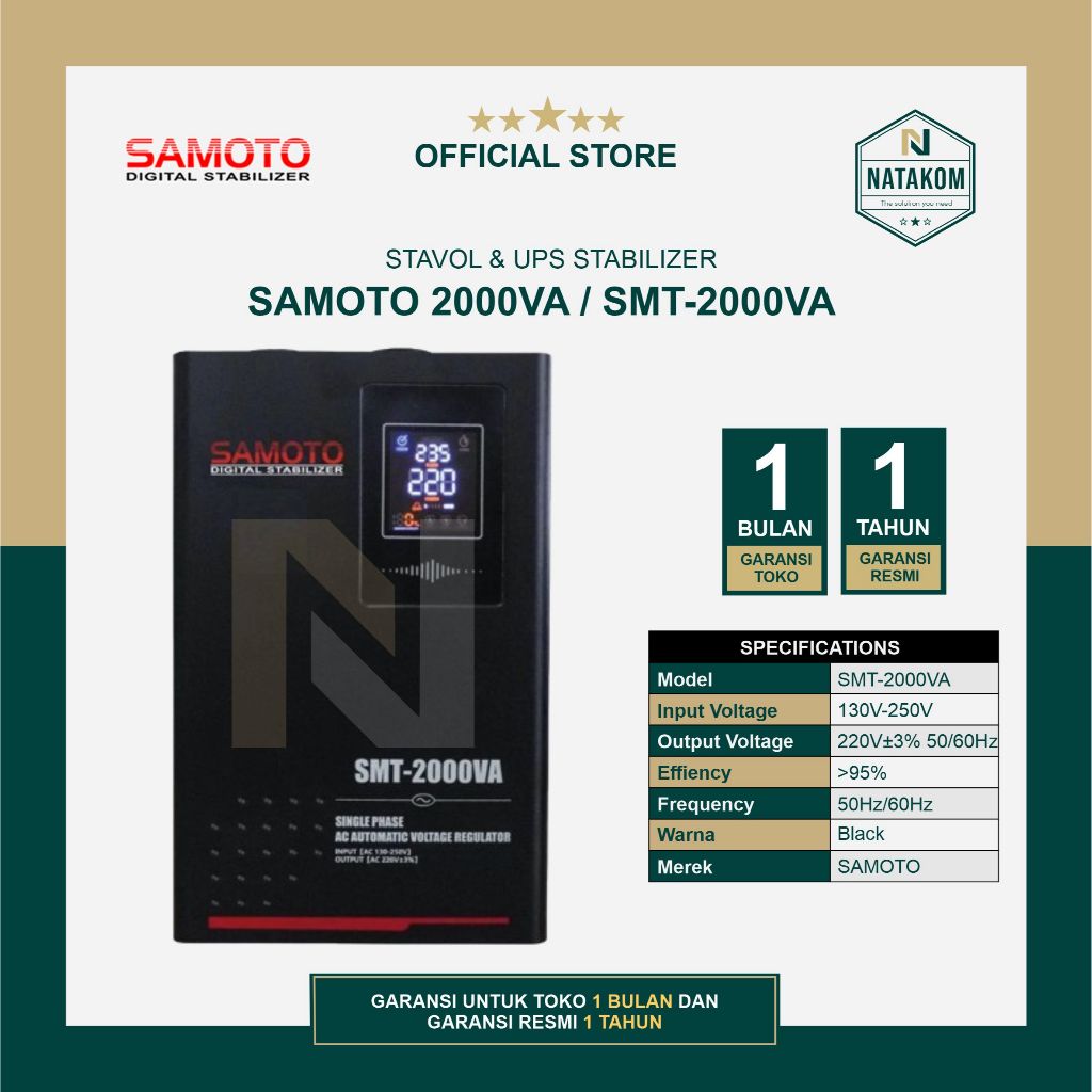 STAVOL MOTOR STABILIZER SAMOTO 2000VA SMT-2000VA
