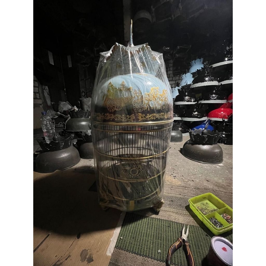 Sangkar burung kutut  fiber model (Mahkota biasa)