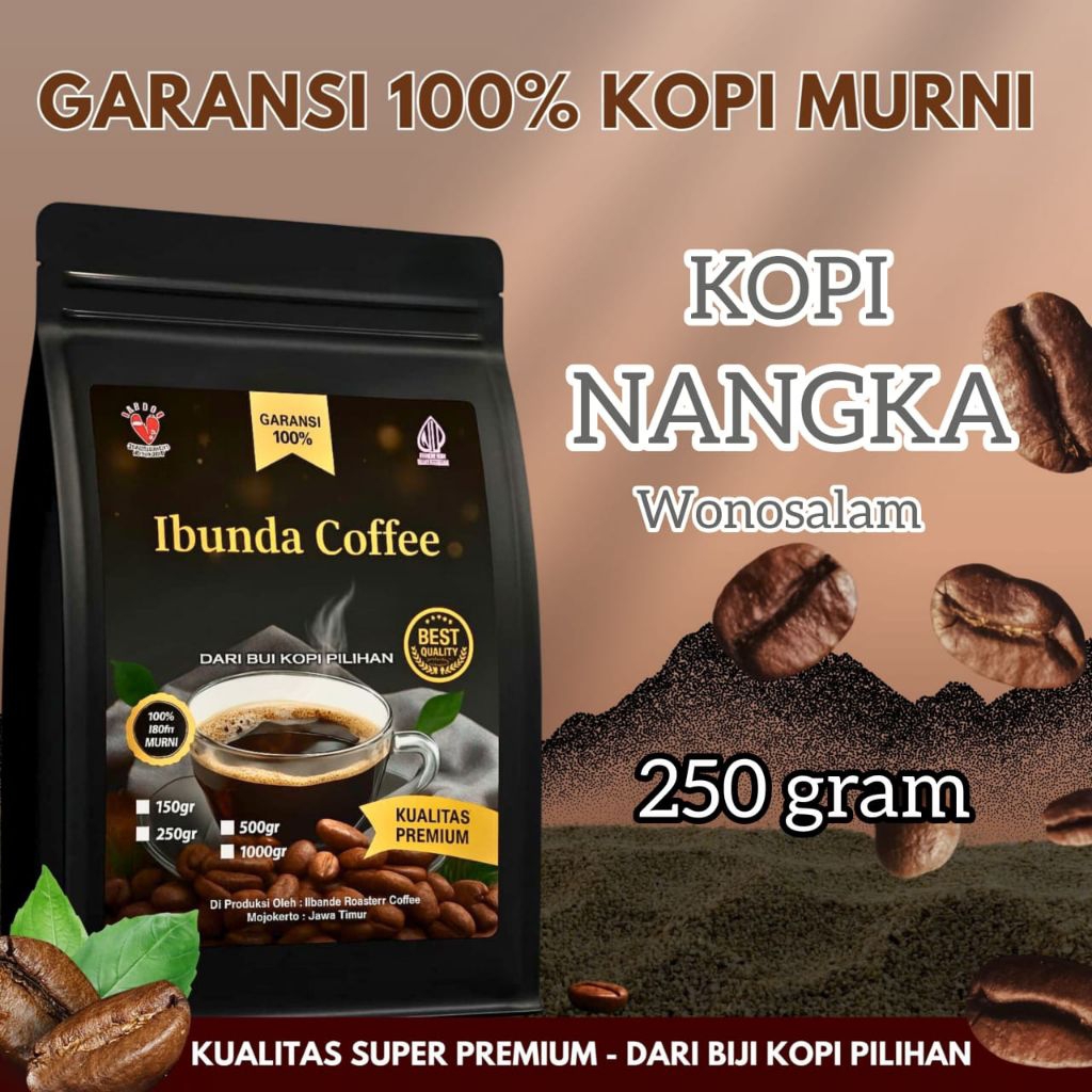 Ibunda Coffee - Super Premium Bubuk Kopi Nangka / Liberika Wonosalam 250 Gram - Biji Bubuk Kopi Murn