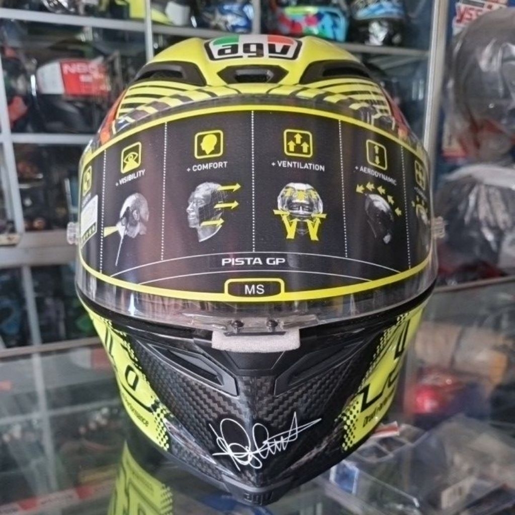 HELM AGV PISTA GP SOLELUNA QATAR 2015 SIZE MS MINUS NECL ROLL