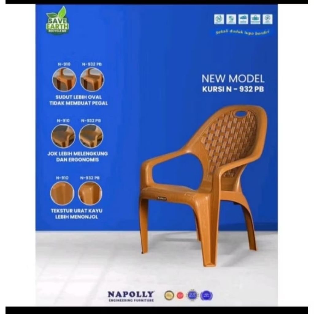 Napolly Bangku Kursi Plastik Sender Tangan - 909