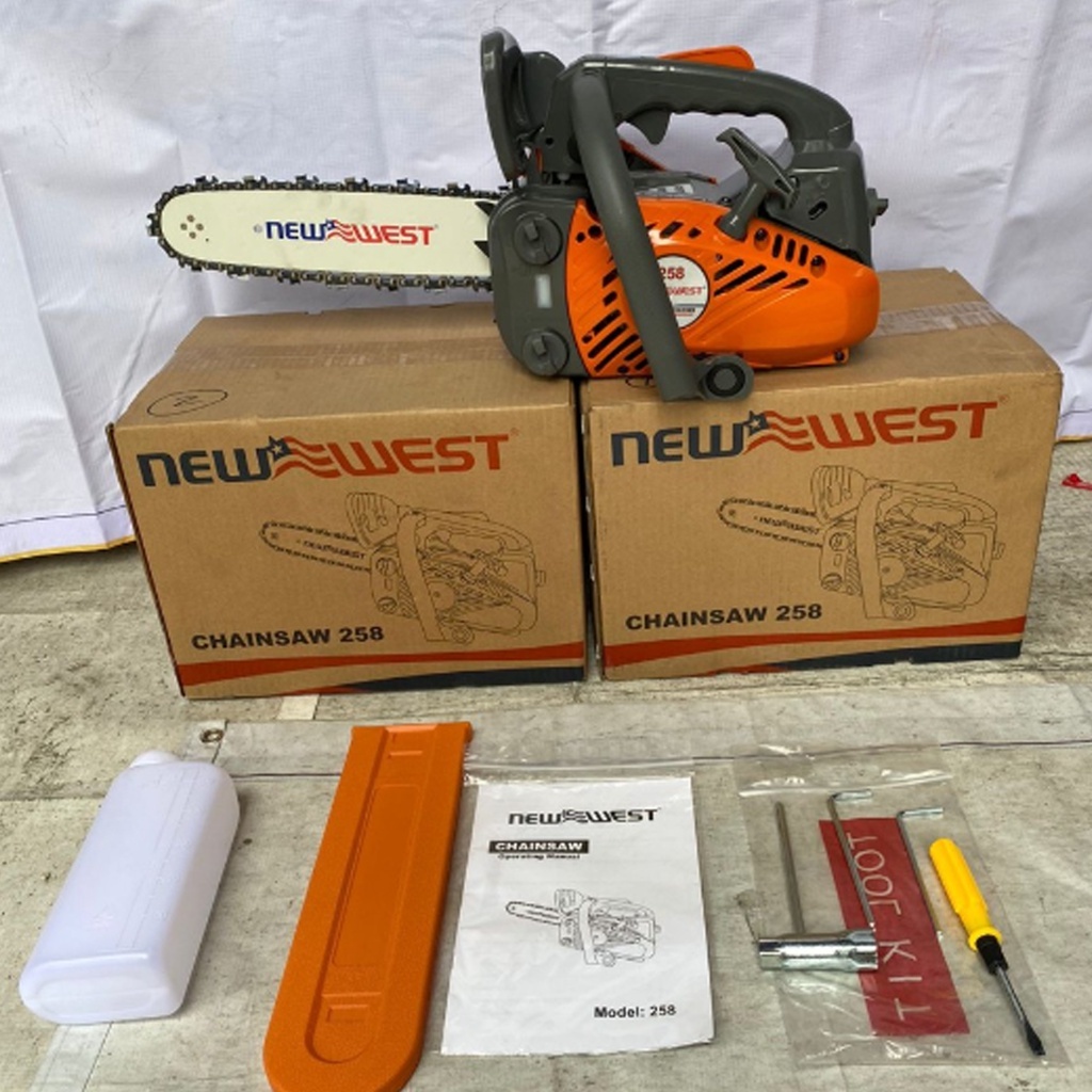 CHAINSAW NEW WEST 258 + BAR 12” (+/- 30 centimeter )