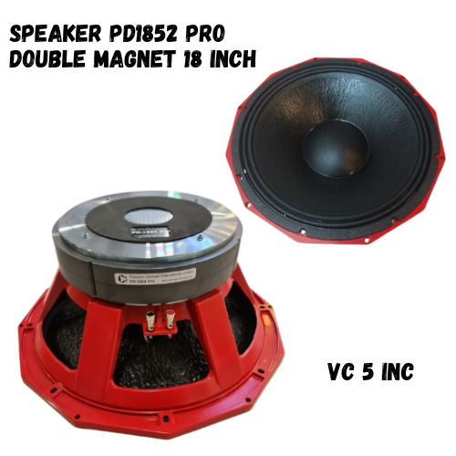 SPEAKER PD1852 PRO DOUBLE MAGNET 18 INCH VC 5IN SUBWOOFER PD 1852 PRO RED/MERAH