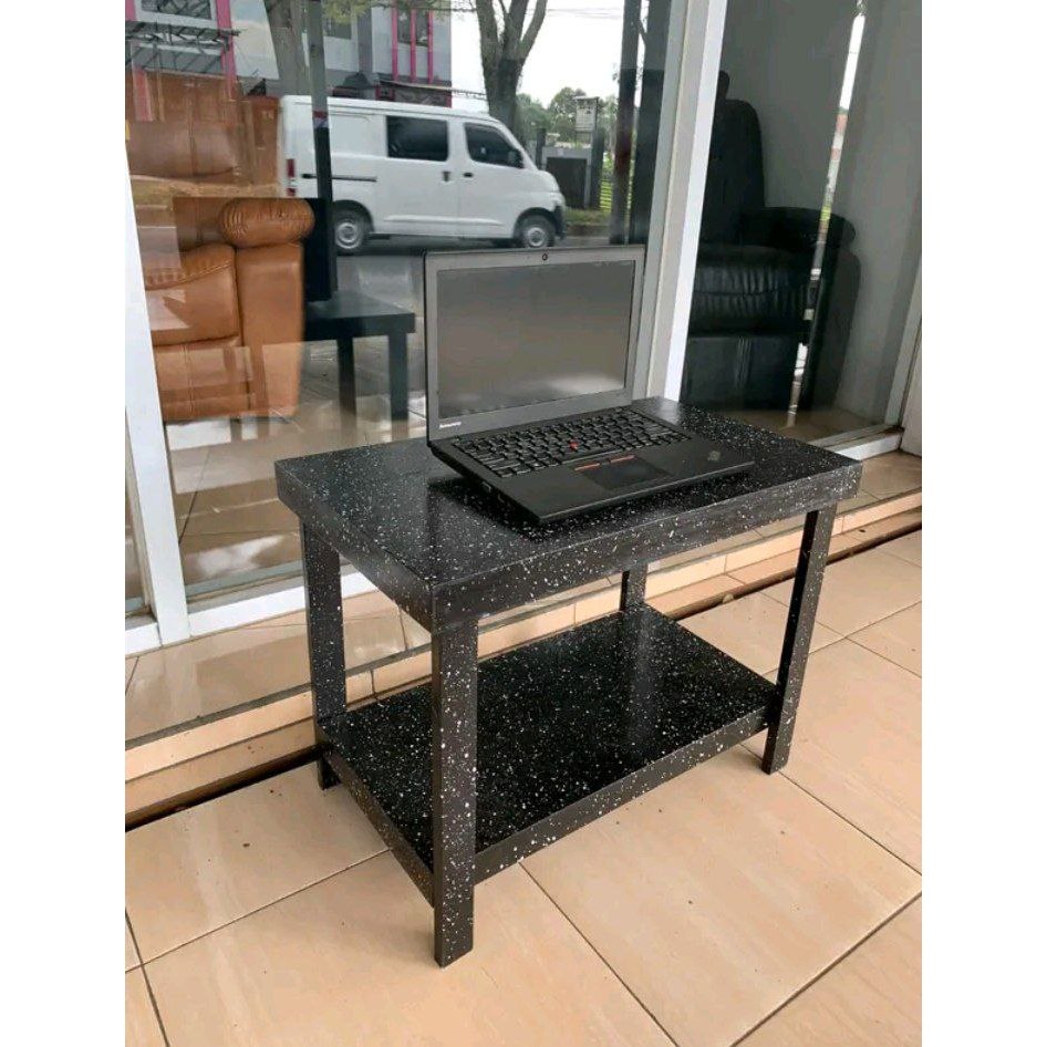 MEJA SERBAGUNA MEJA DAPUR 2 SUSUN MEJA KAYU BERKUALITAS MEJA KOMPOR / MEJA LAPTOP MOTIF GRANIT/MARME