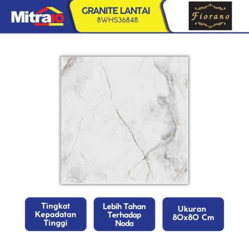 Granit Lantai Fiorano 8WHS36848 80x80cm Abu Putih Glazed