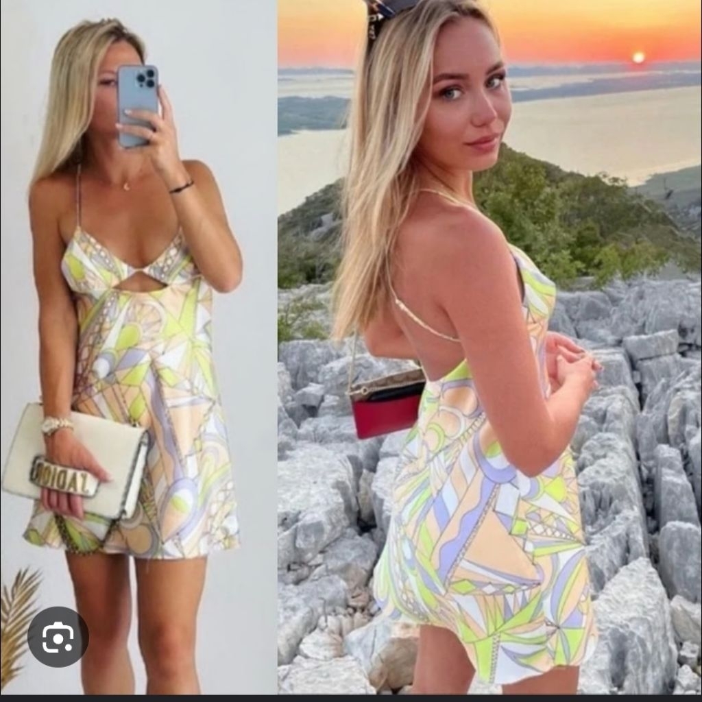 ZARA DRESS SATIN PRINT DRESS