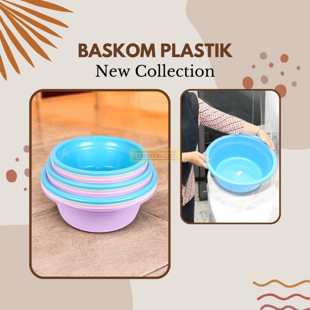 Baskom Bulat Plastik/Wadah Cuci Bulat Plastik Lavero Ezy Home