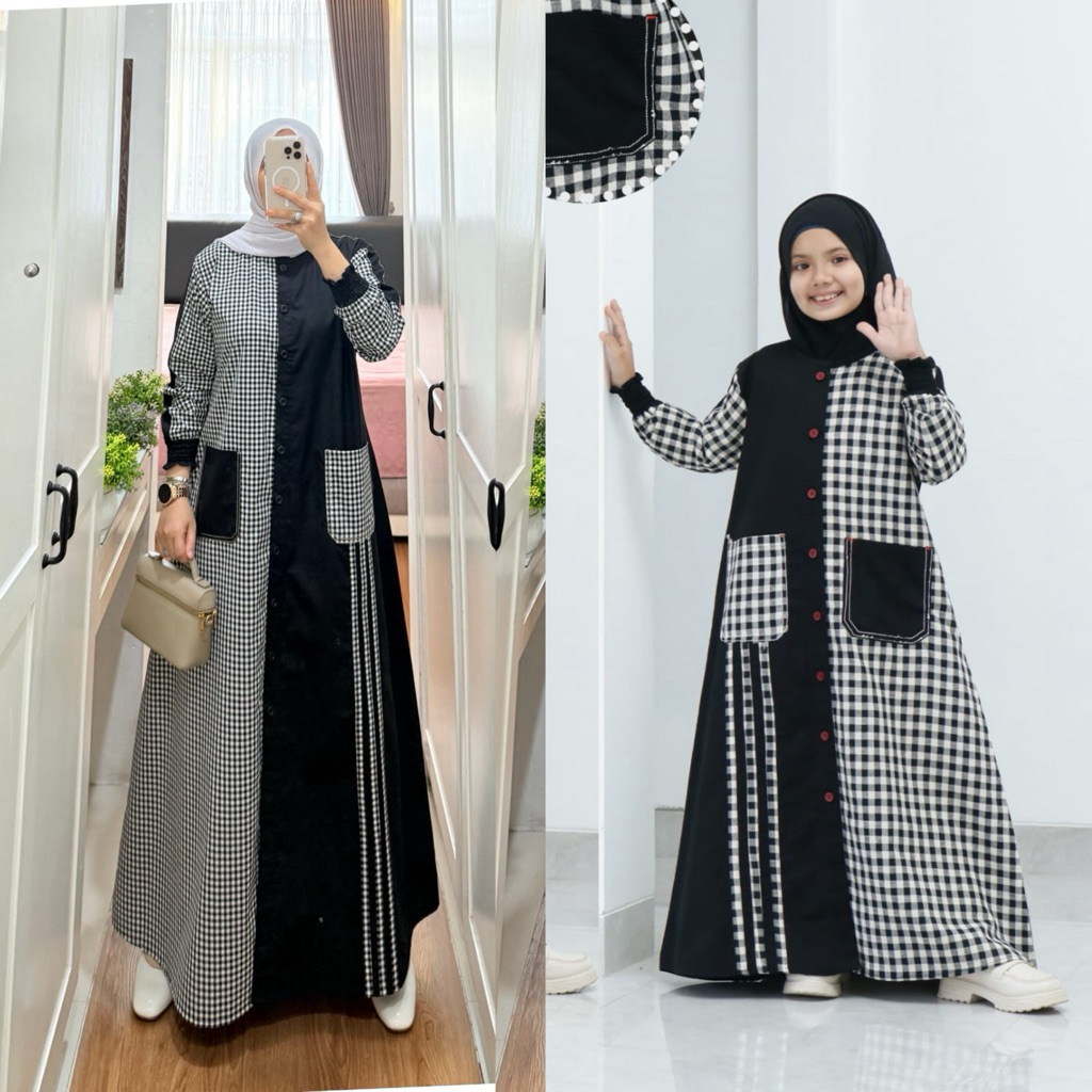 COUPLE GAMIS KATUN IBU DAN ANAK SYAINA BY SEMUT DAN DALIMA KIDS