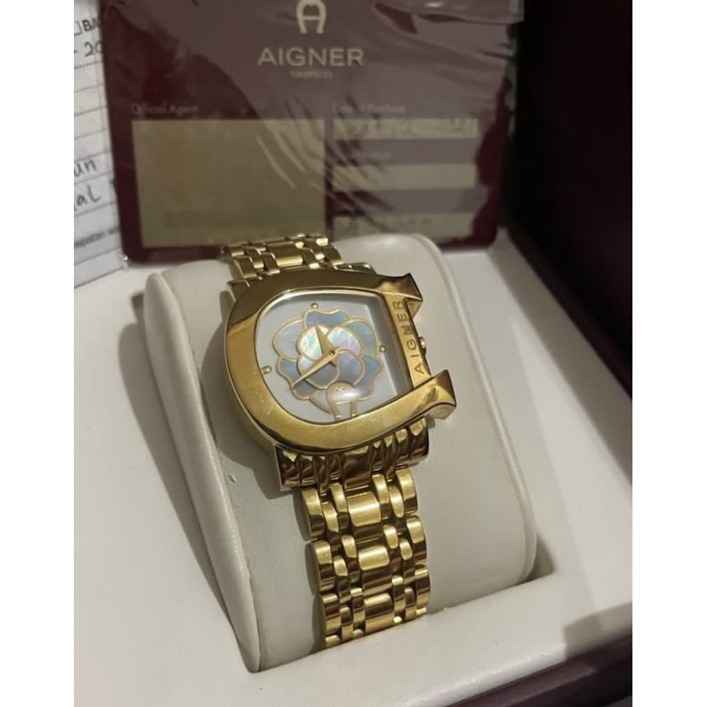 aigner watch genua due gold preloved / jam aigner second / jam aigner preloved