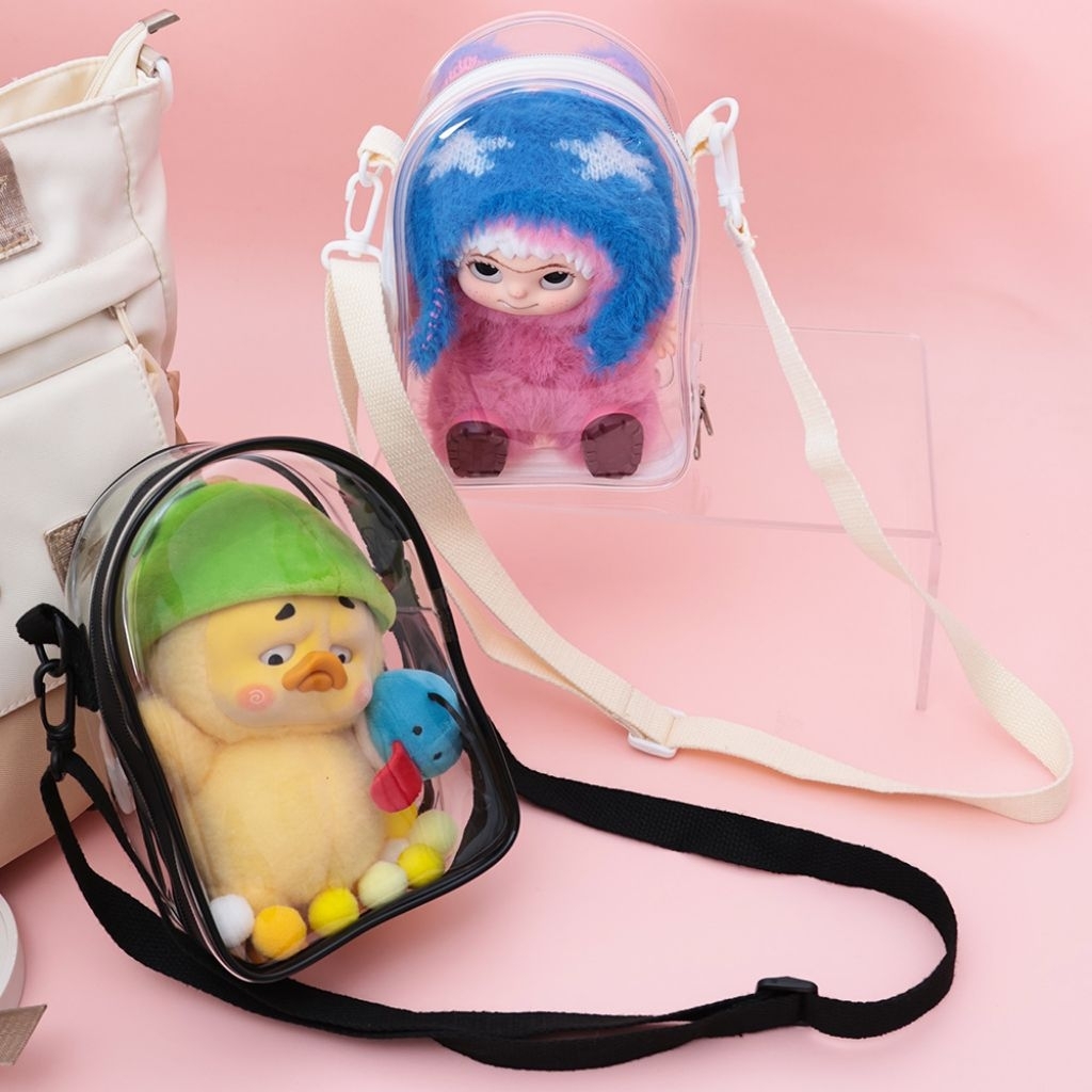 ST1375 Tas Boneka Transparan Pouch Besar Dengan Tali Tas Konser Phone Bag Tas Selempang Transparan